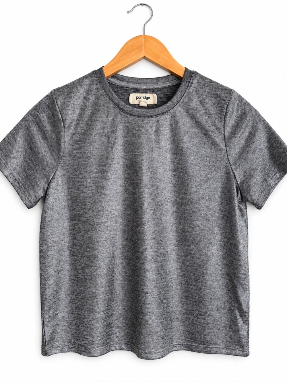 X-small silver shiny mesh metal rock crop short sleeve women’s festival rave shi